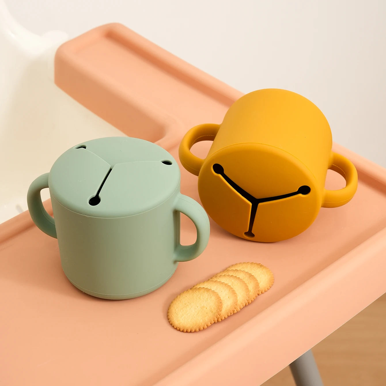 Silicone Snack Cup Double Handle