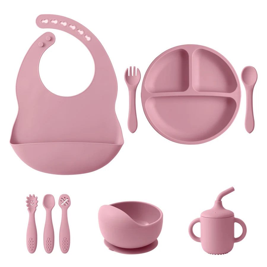 9PCS Baby Silicone Tableware