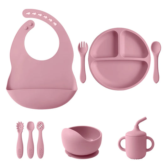 9PCS Baby Silicone Tableware