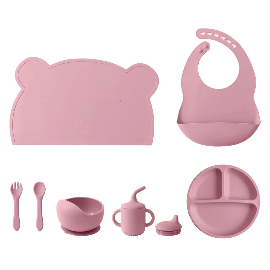 7PCS Baby Silicone Dinner