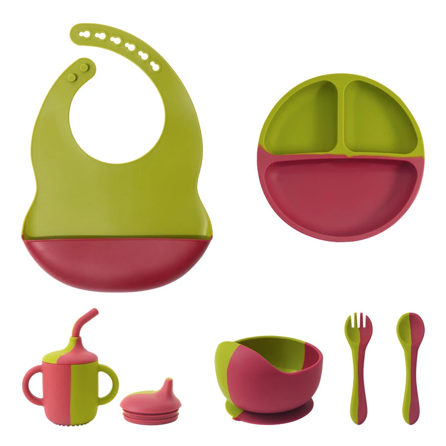 6PCS Baby Silicone Tableware