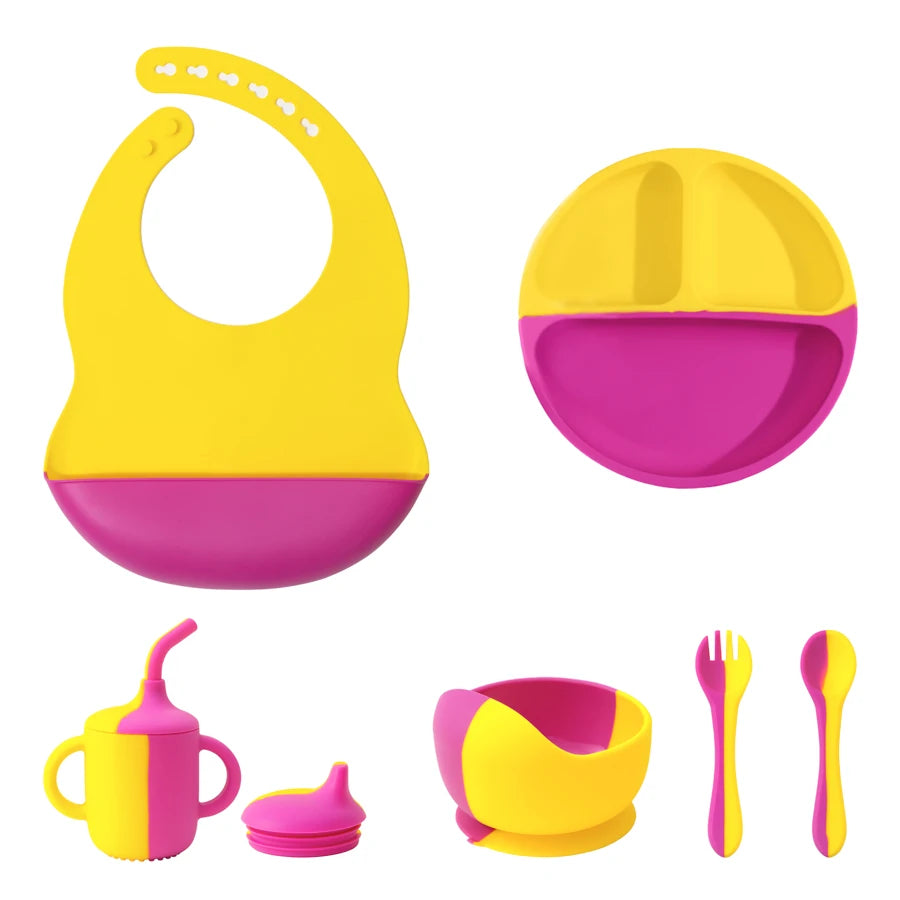 6PCS Baby Silicone Tableware