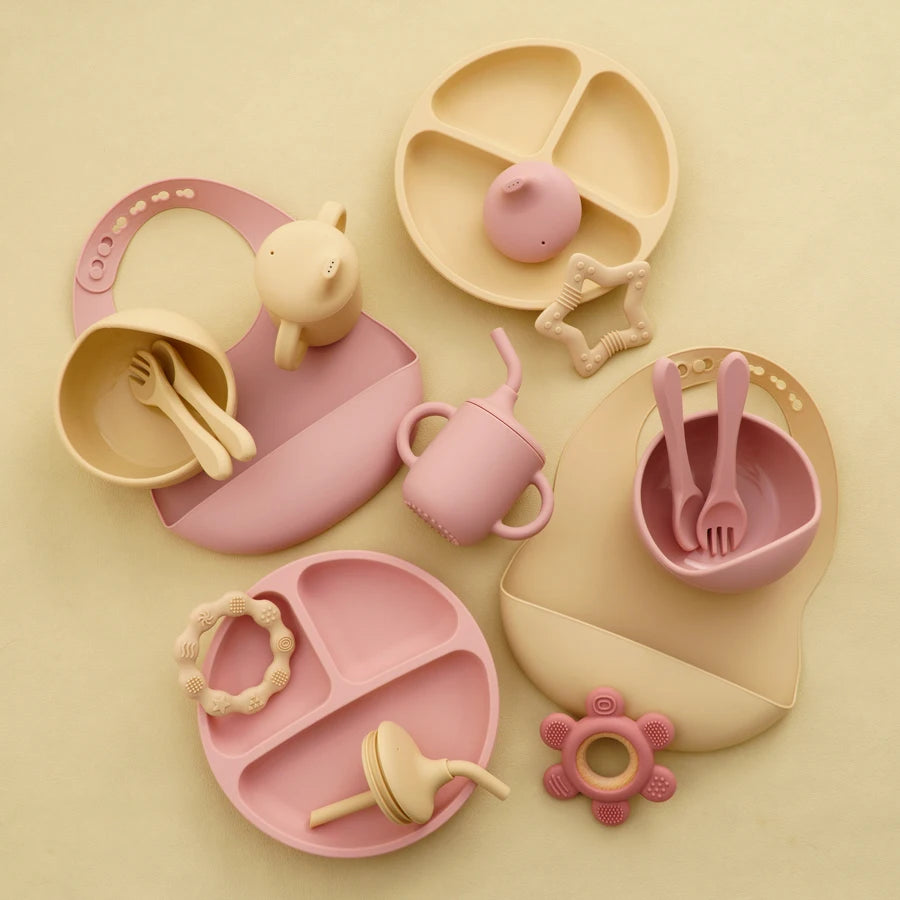 6PCS Baby Silicone Tableware