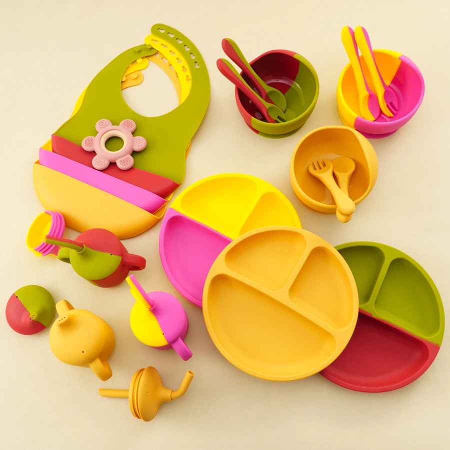6PCS Baby Silicone Tableware