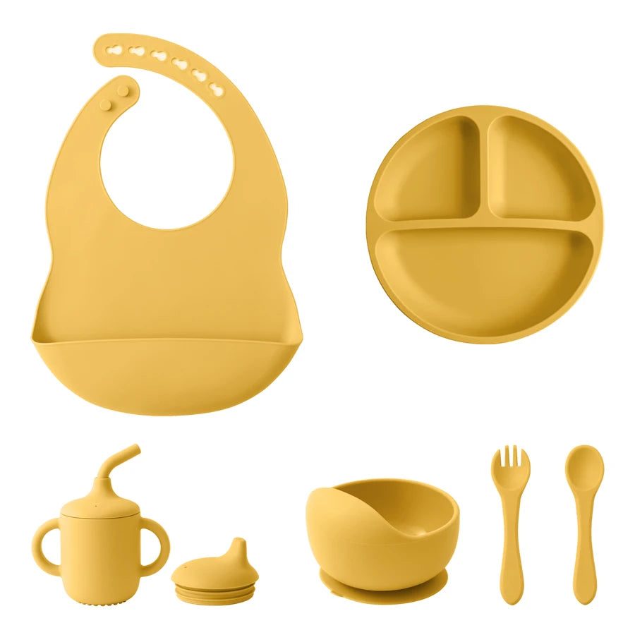 6PCS Baby Silicone Tableware