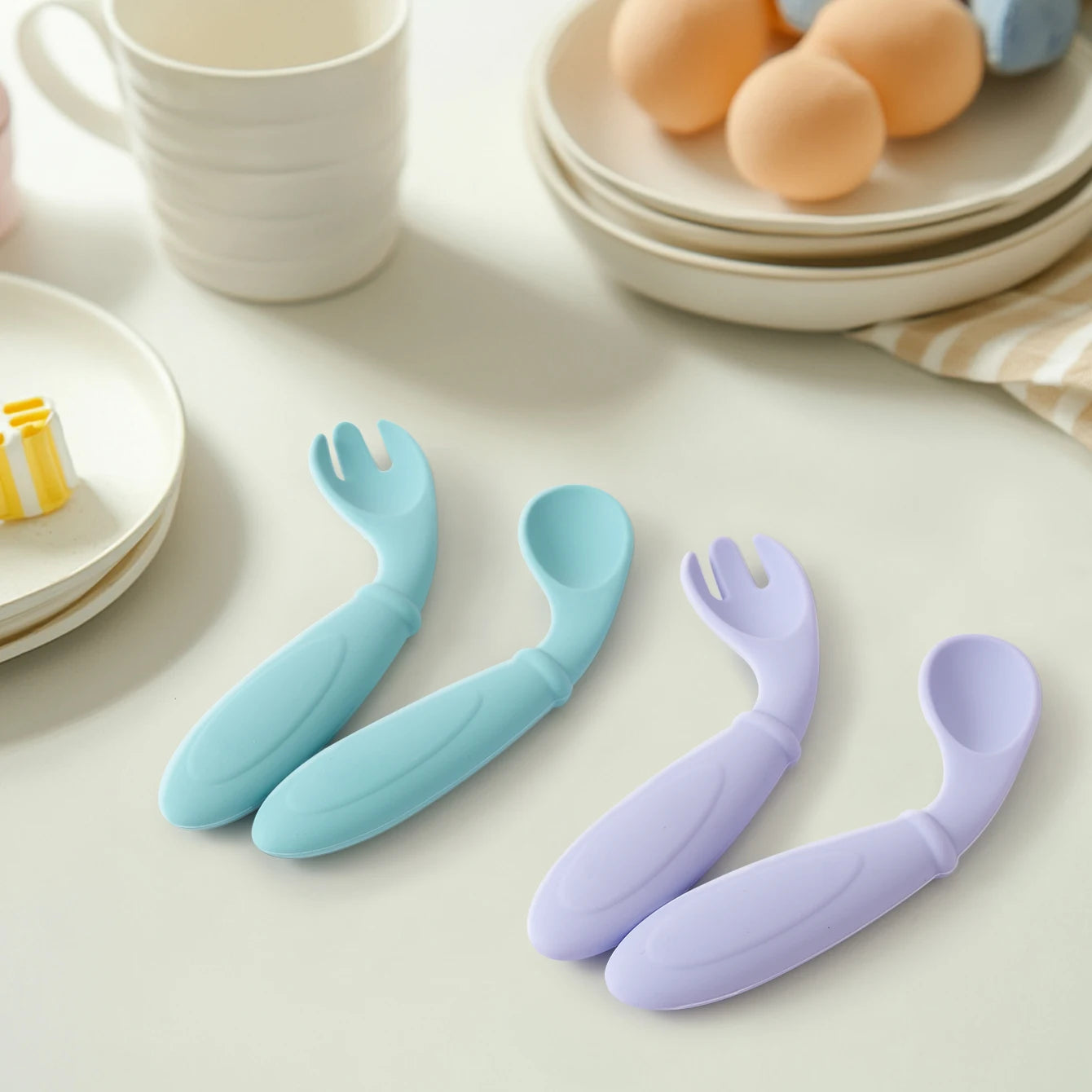 Silicone Spoon Fork Set