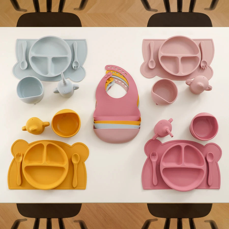 7PCS Baby Silicone Dinner