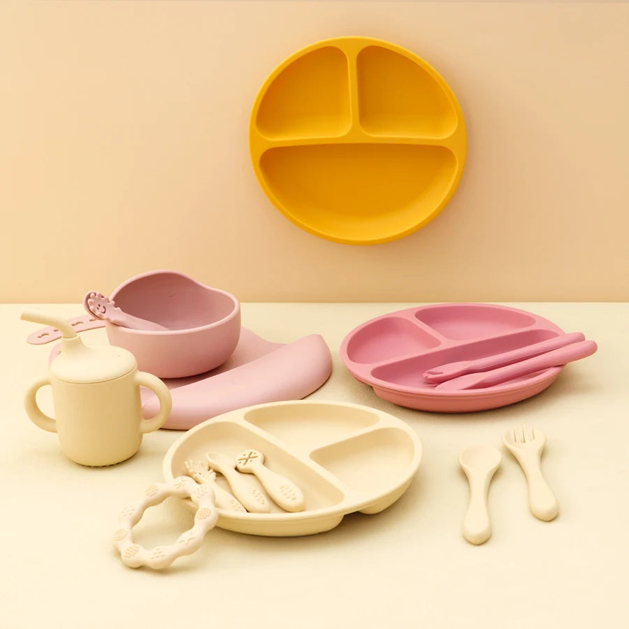 9PCS Baby Silicone Tableware