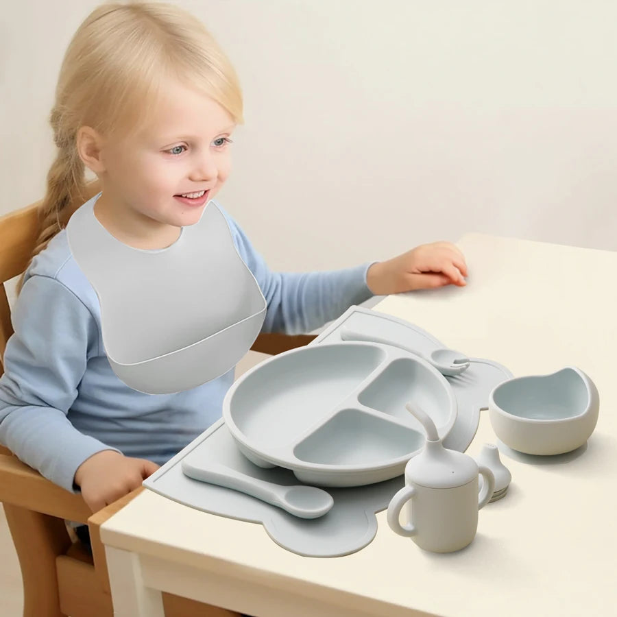 7PCS Baby Silicone Dinner