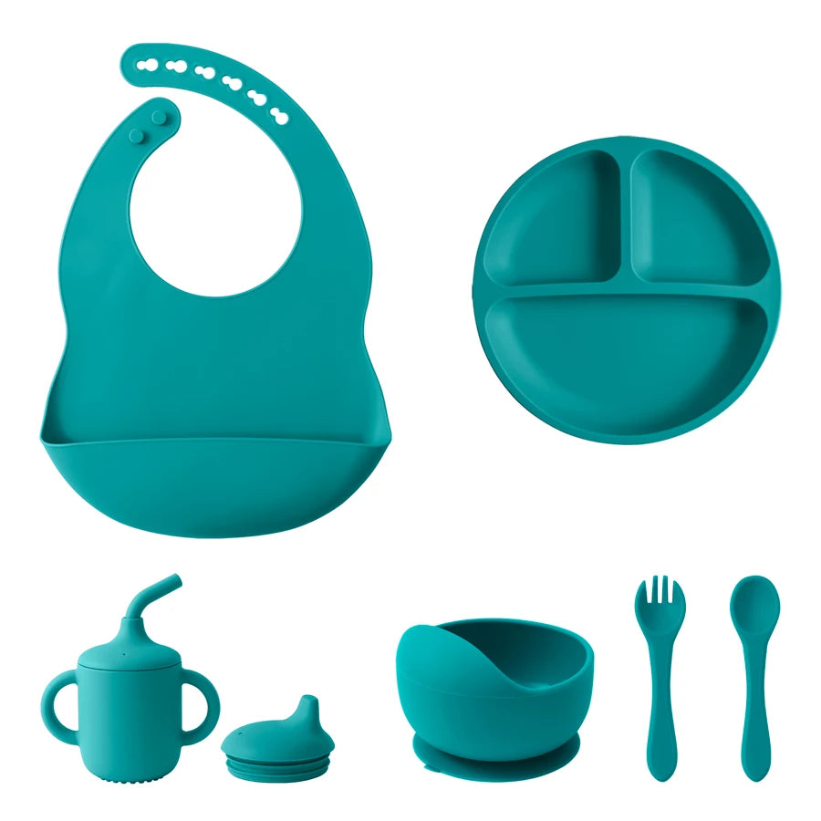 6PCS Baby Silicone Tableware