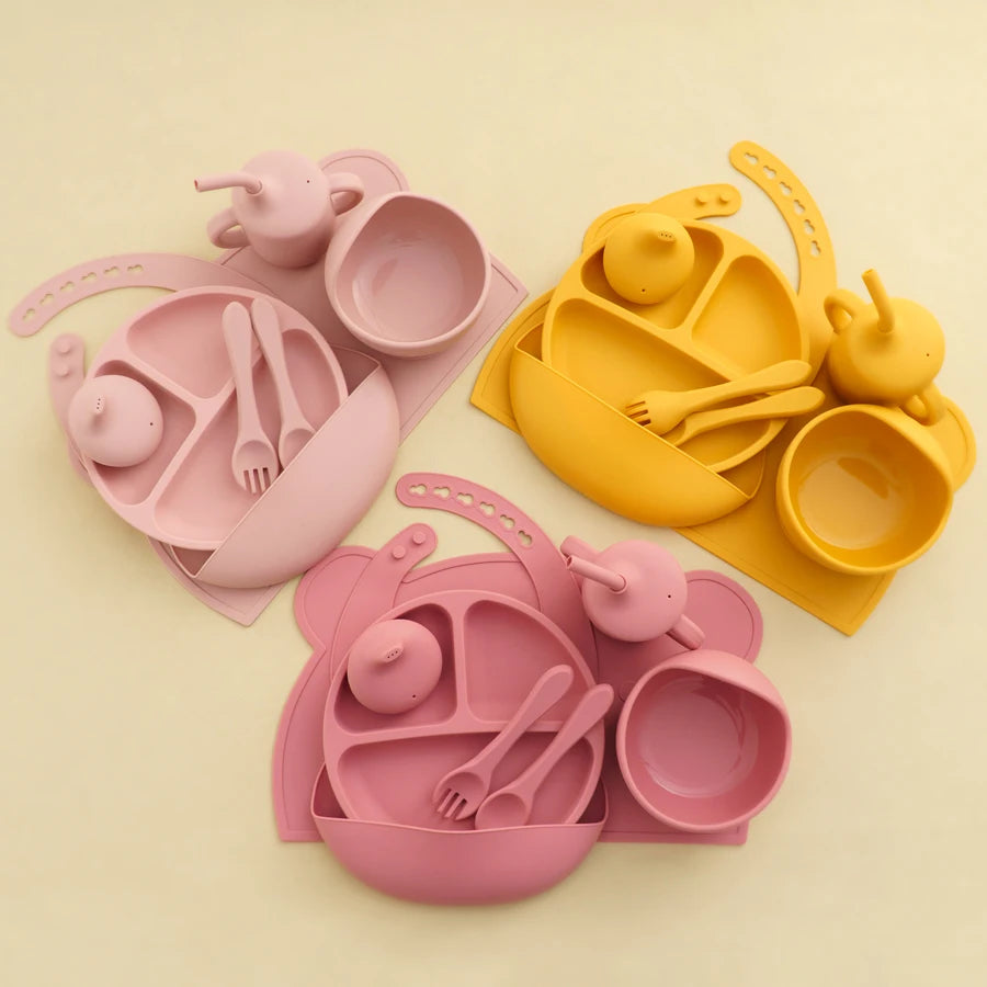 7PCS Baby Silicone Dinner