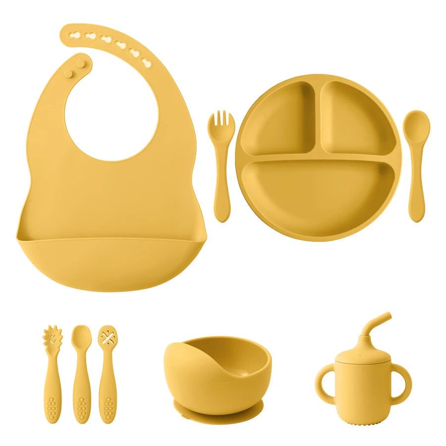 9PCS Baby Silicone Tableware