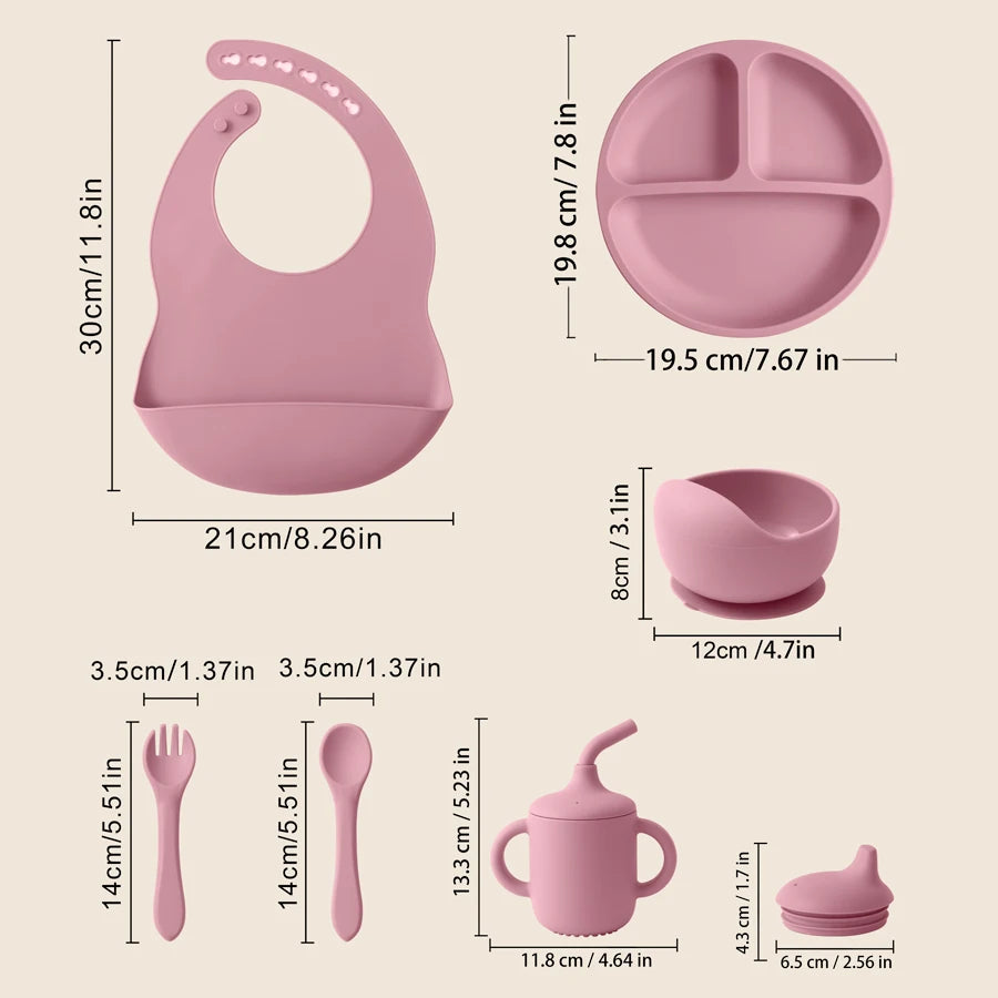 6PCS Baby Silicone Tableware