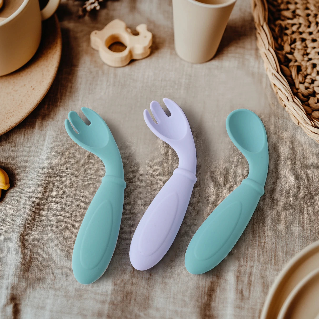 Silicone Spoon Fork Set