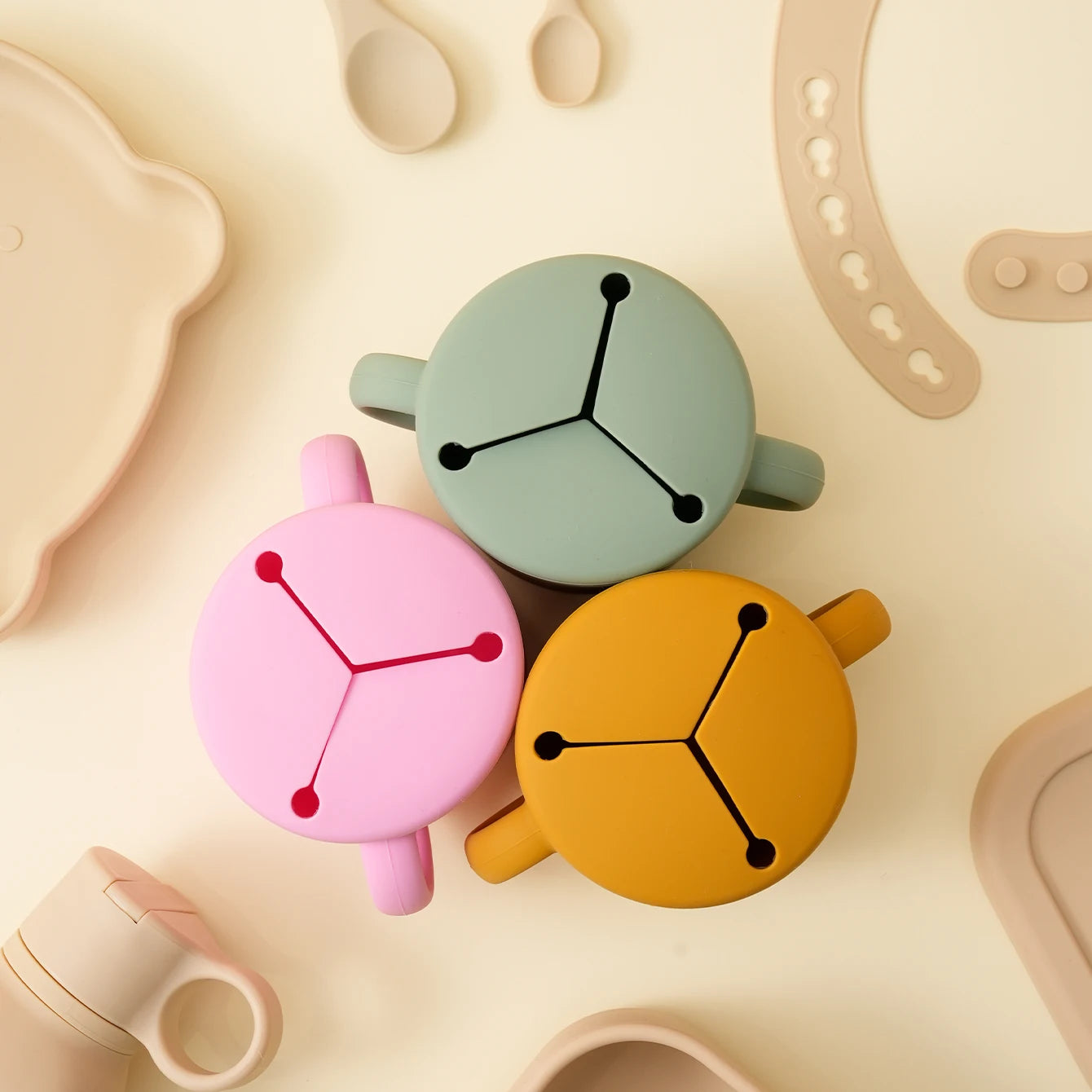Silicone Snack Cup Double Handle