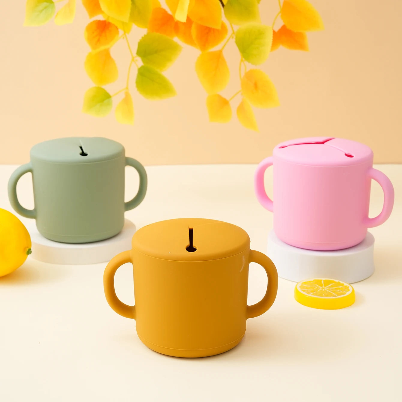 Silicone Snack Cup Double Handle