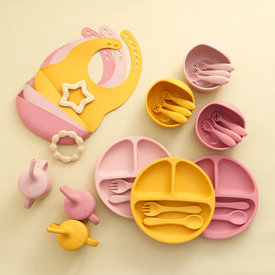 9PCS Baby Silicone Tableware
