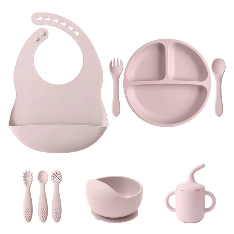9PCS Baby Silicone Tableware