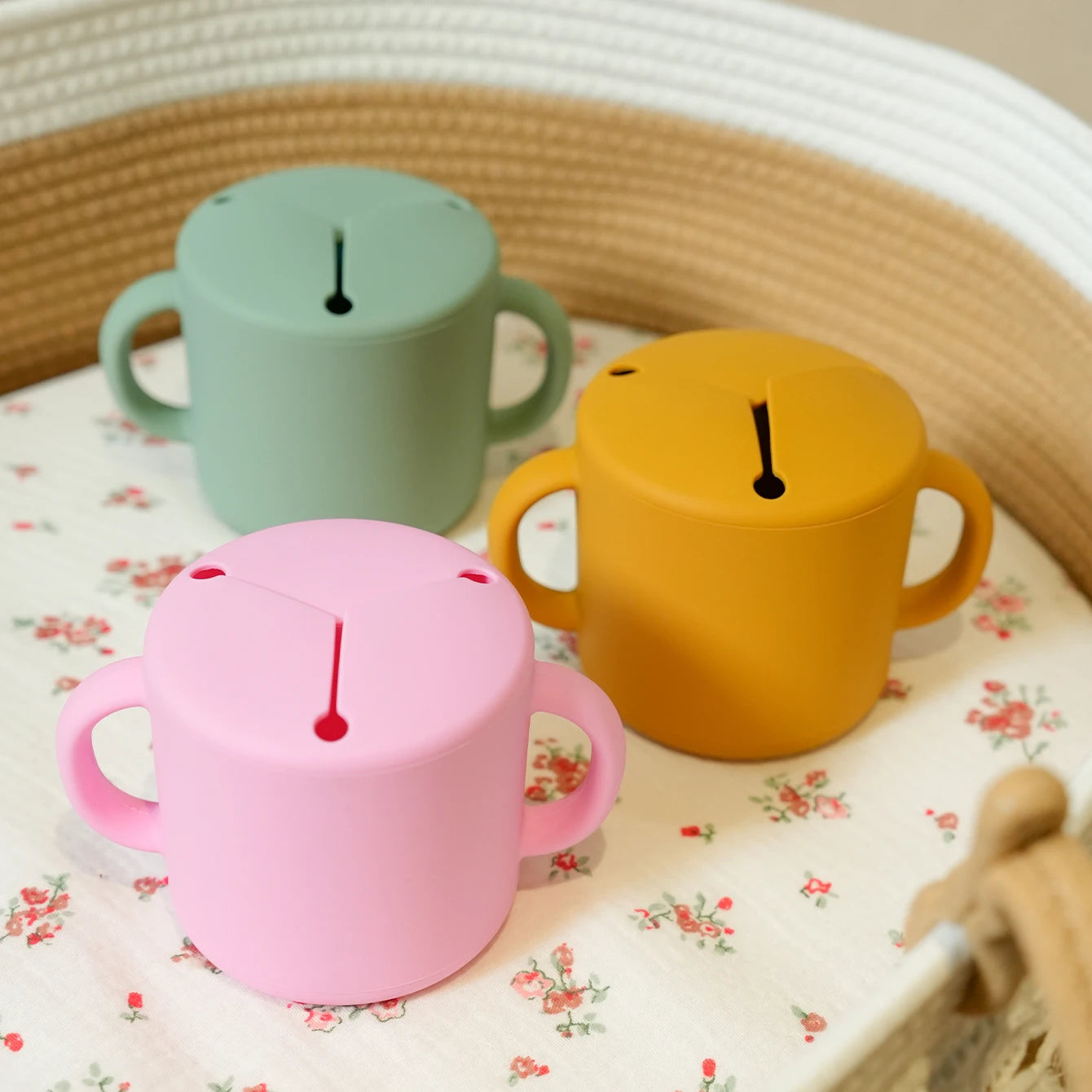 Silicone Snack Cup Double Handle