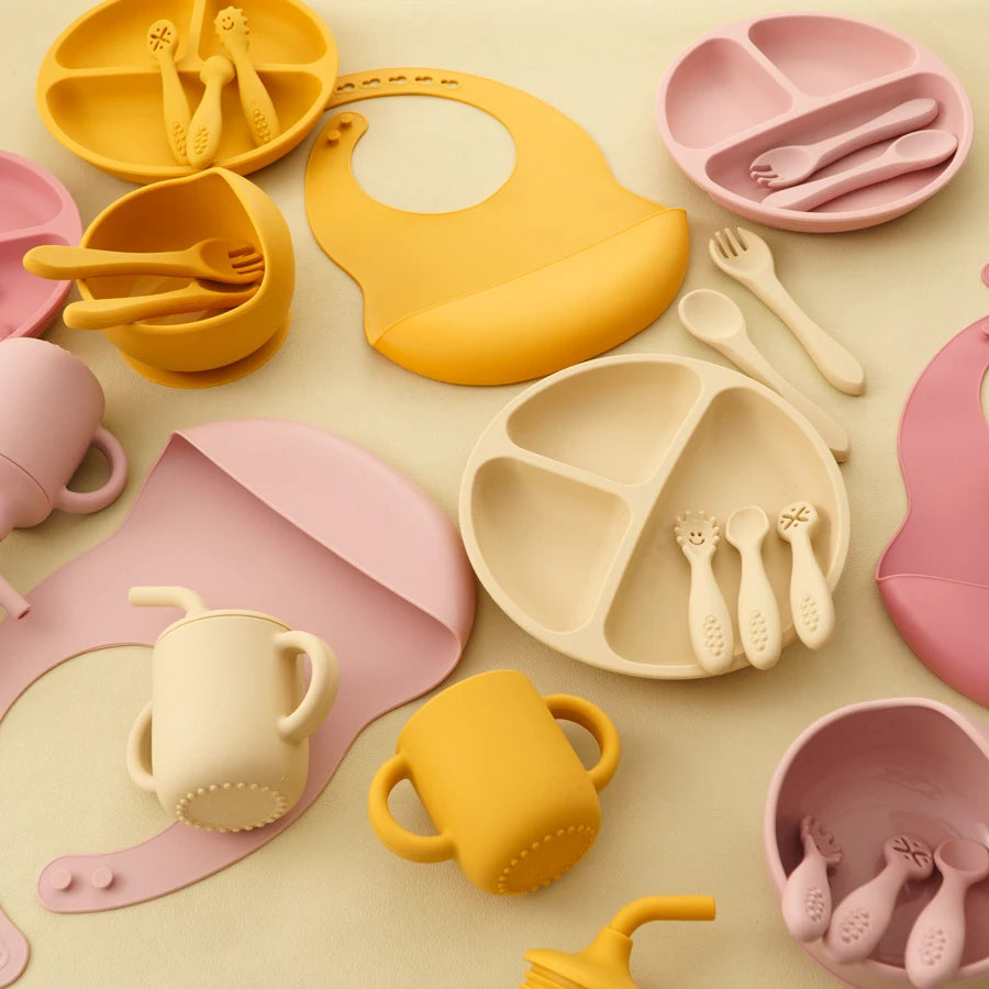 9PCS Baby Silicone Tableware