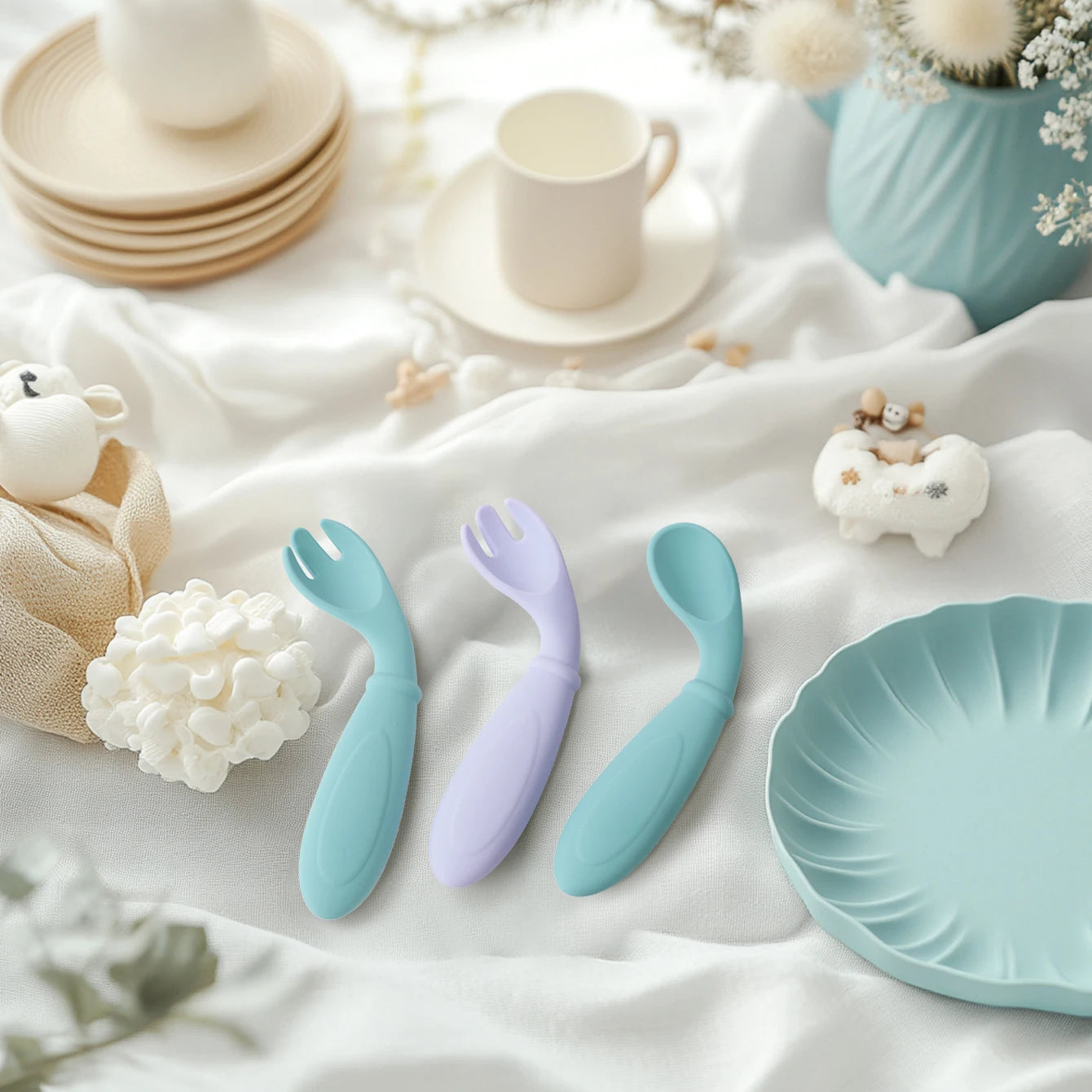 Silicone Spoon Fork Set