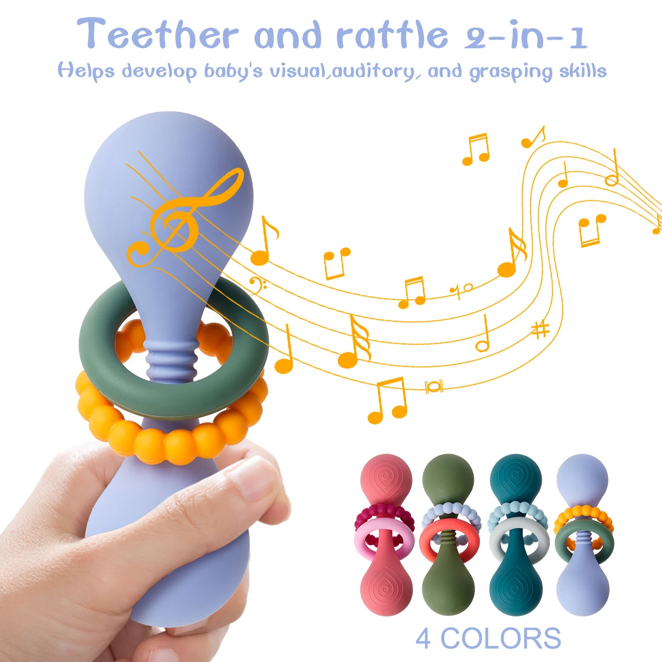 Silicone Baby Teether Rattle