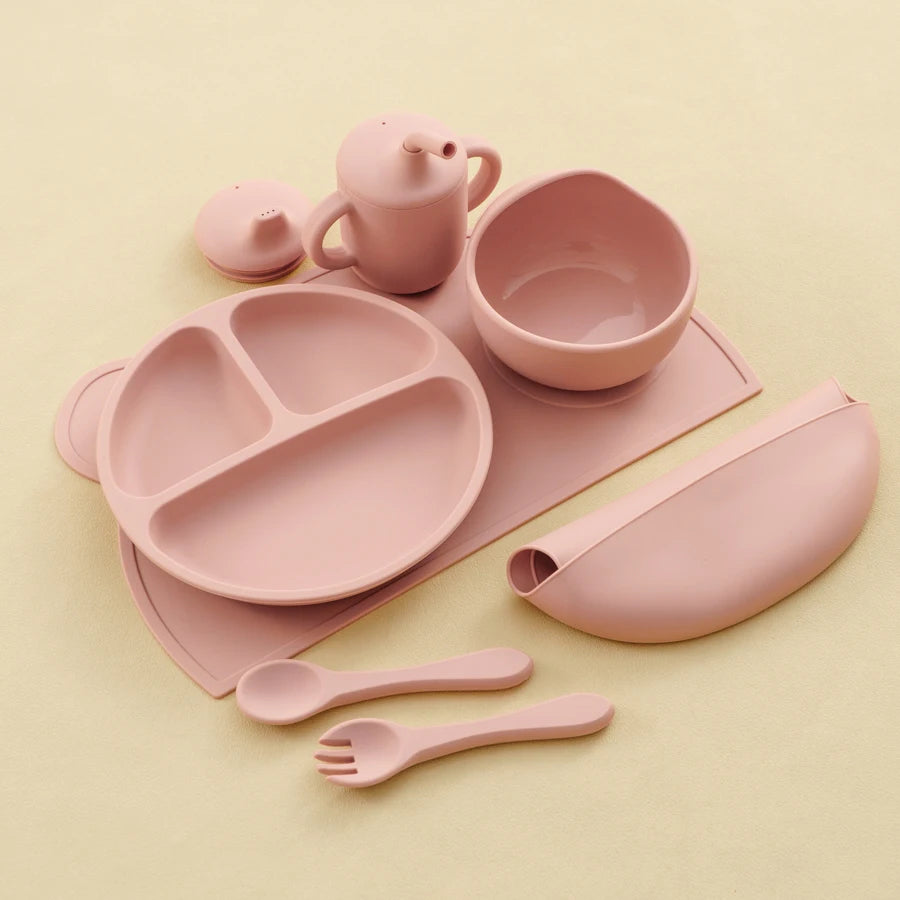 7PCS Baby Silicone Dinner