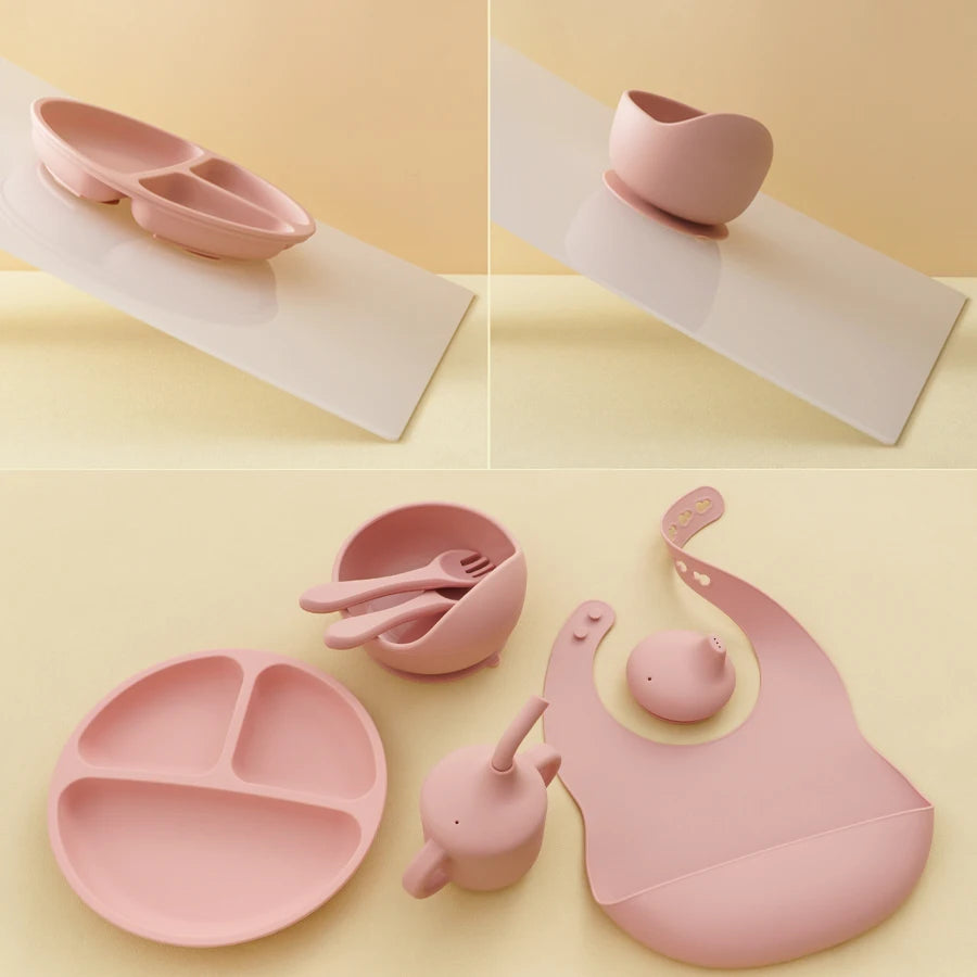 6PCS Baby Silicone Tableware