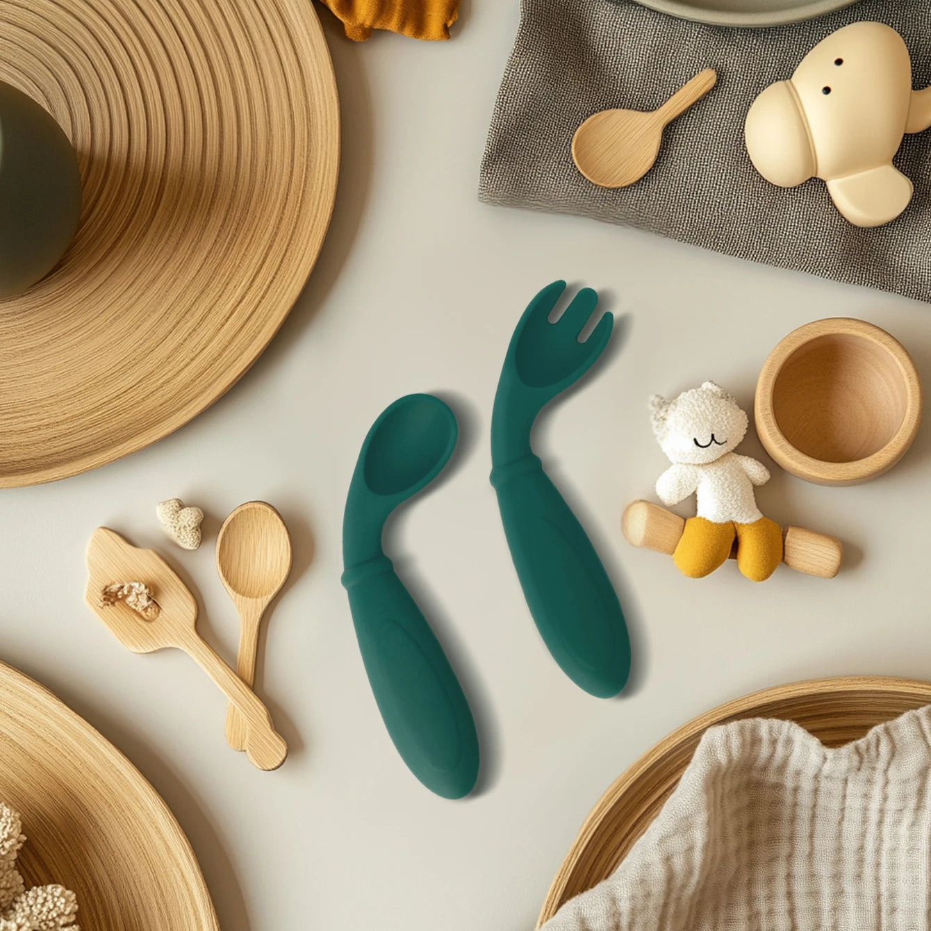 Silicone Spoon Fork Set