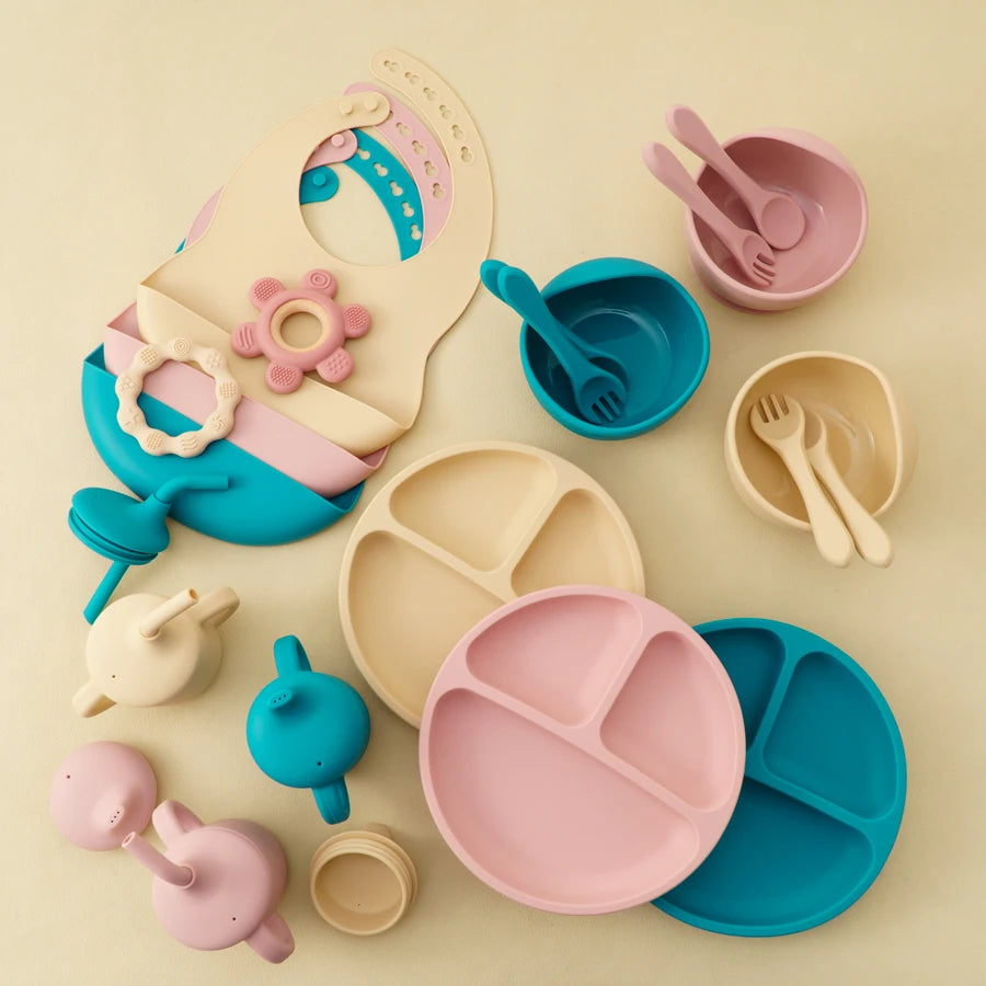 6PCS Baby Silicone Tableware
