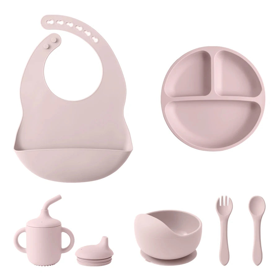 6PCS Baby Silicone Tableware