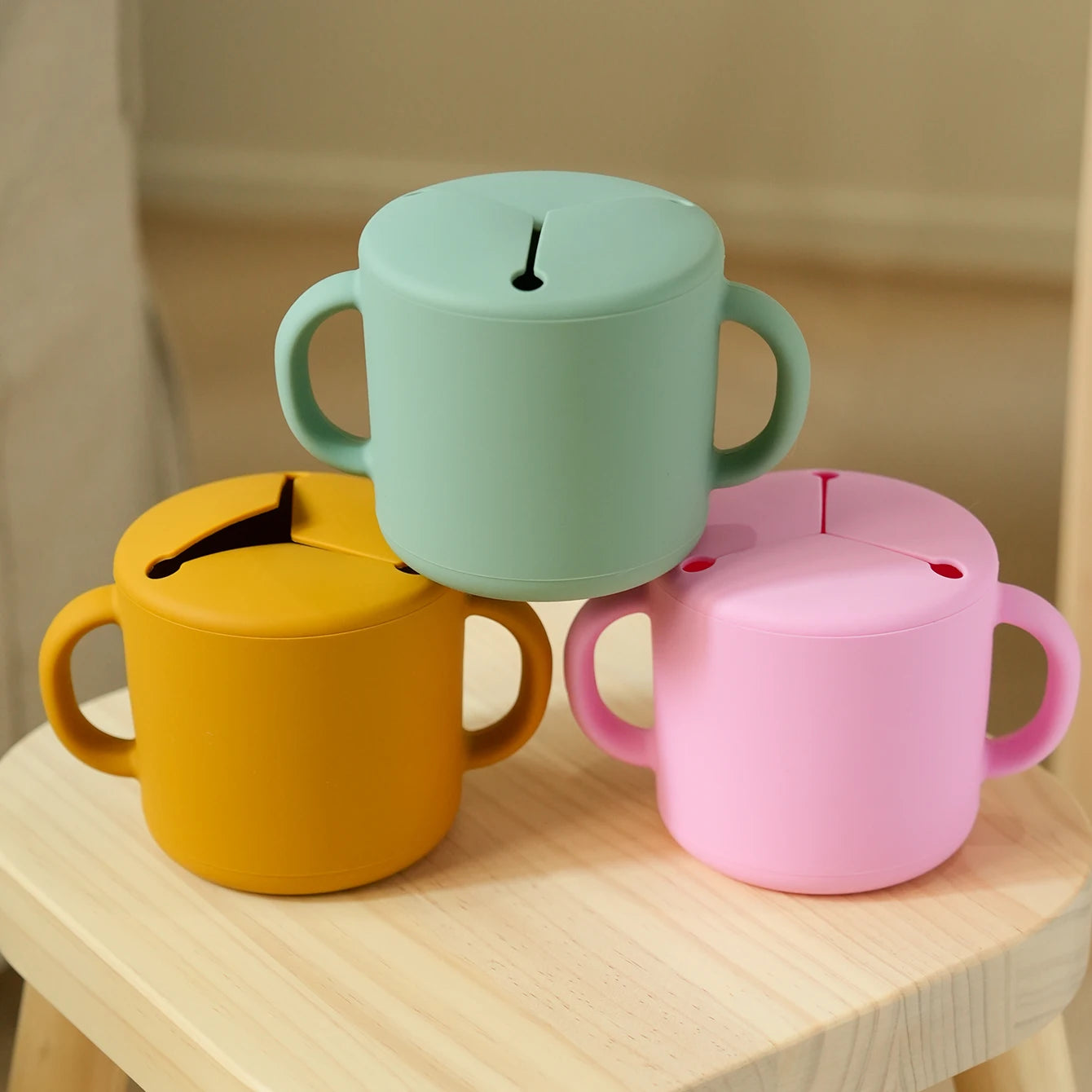 Silicone Snack Cup Double Handle