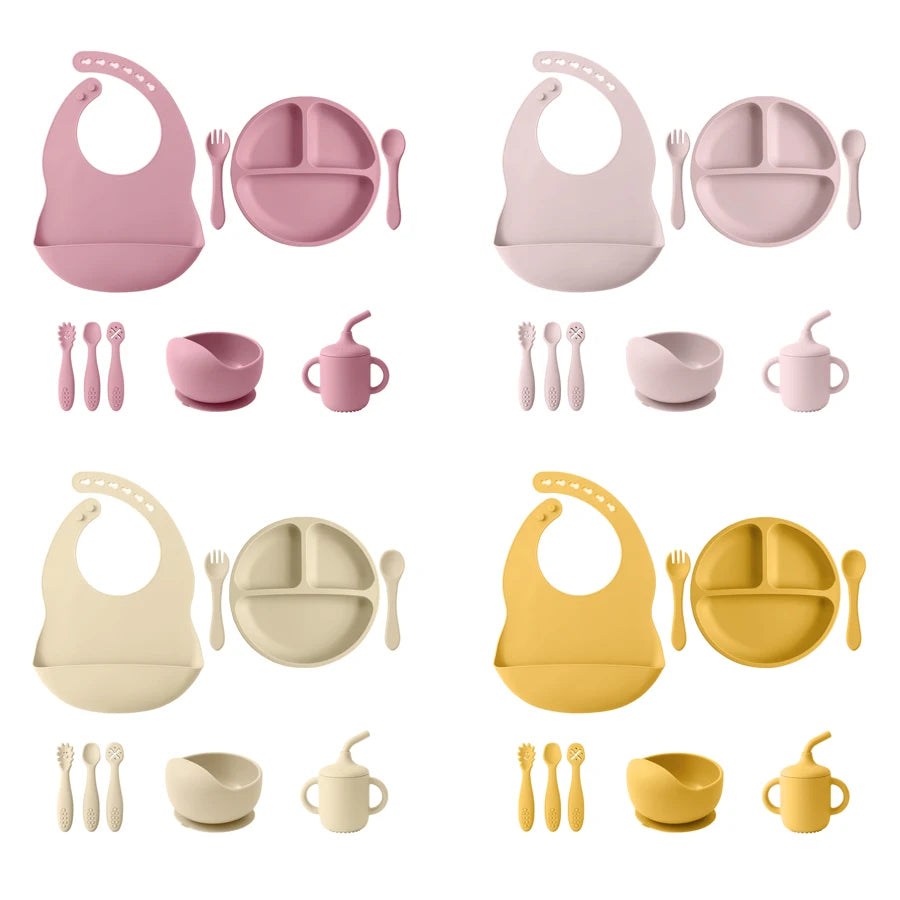 9PCS Baby Silicone Tableware