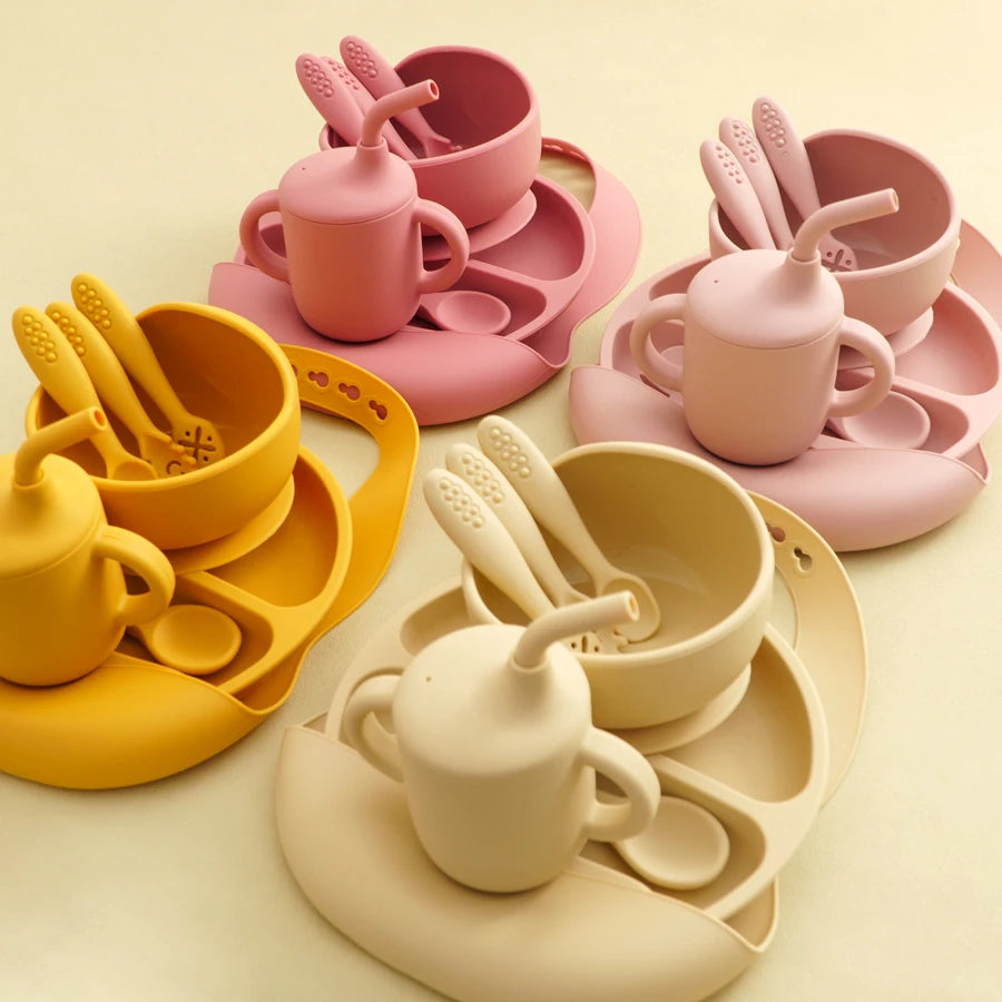 9PCS Baby Silicone Tableware
