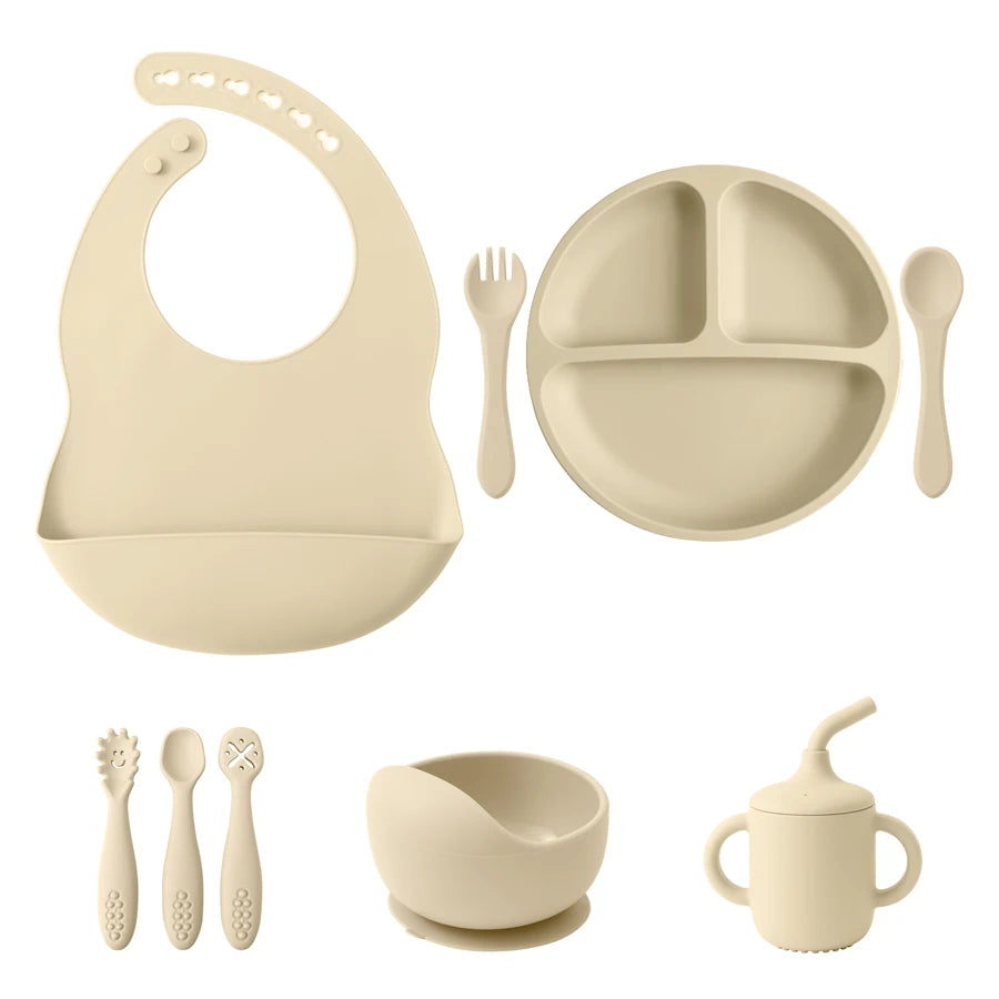 9PCS Baby Silicone Tableware
