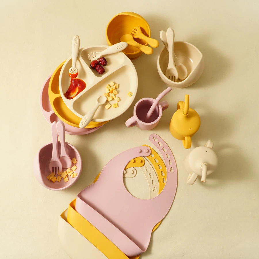 9PCS Baby Silicone Tableware
