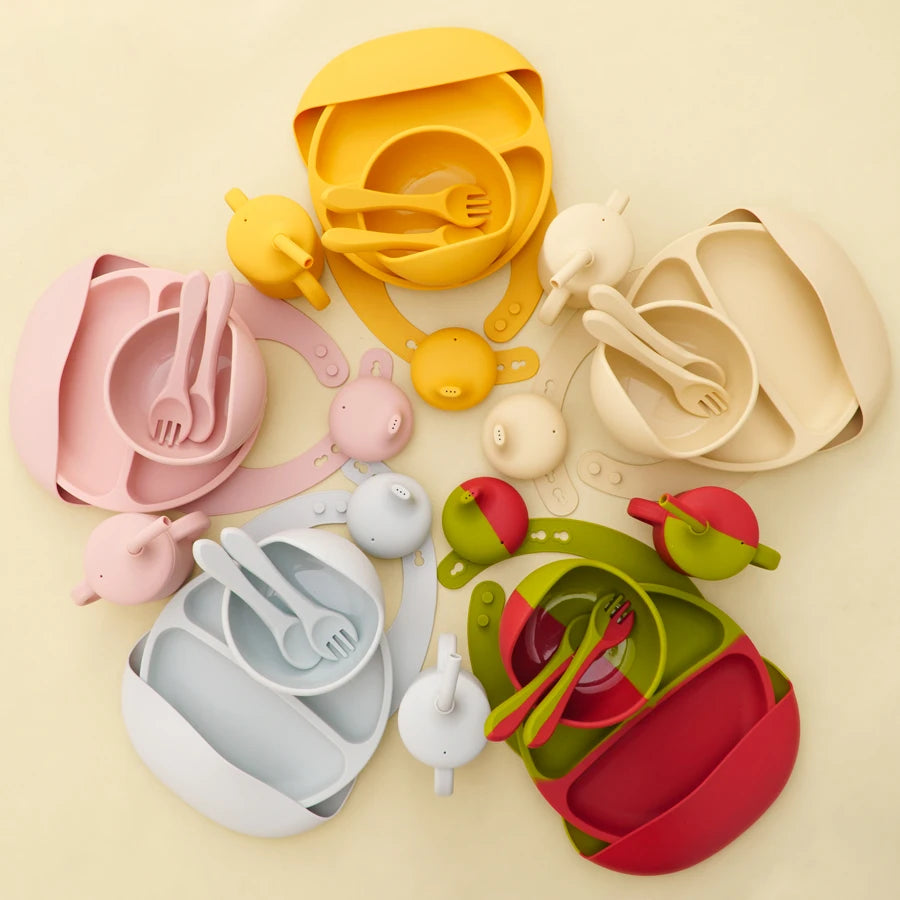 6PCS Baby Silicone Tableware