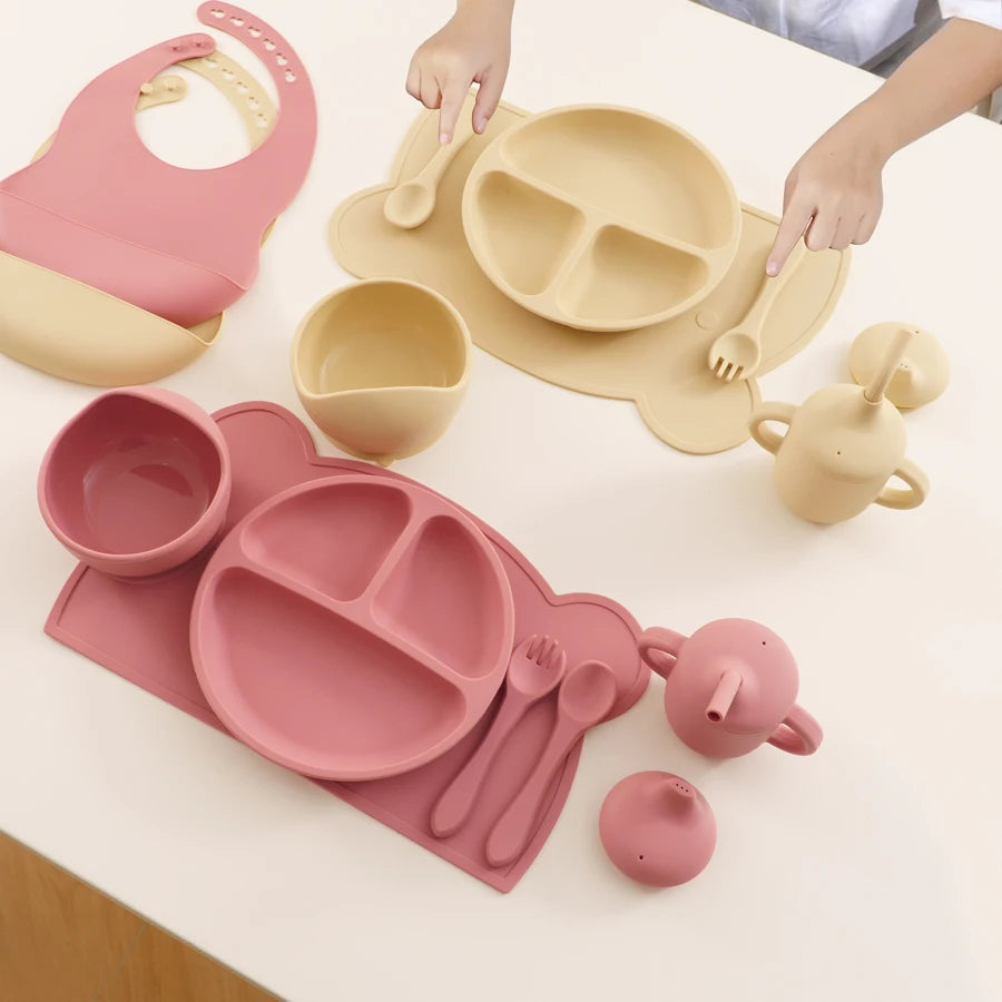 7PCS Baby Silicone Dinner