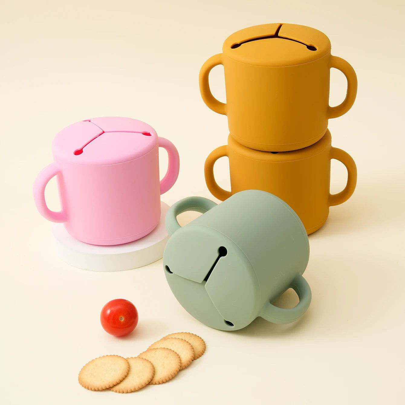 Silicone Snack Cup Double Handle