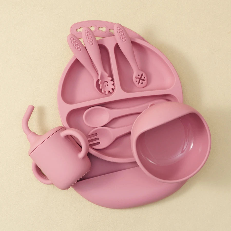 9PCS Baby Silicone Tableware