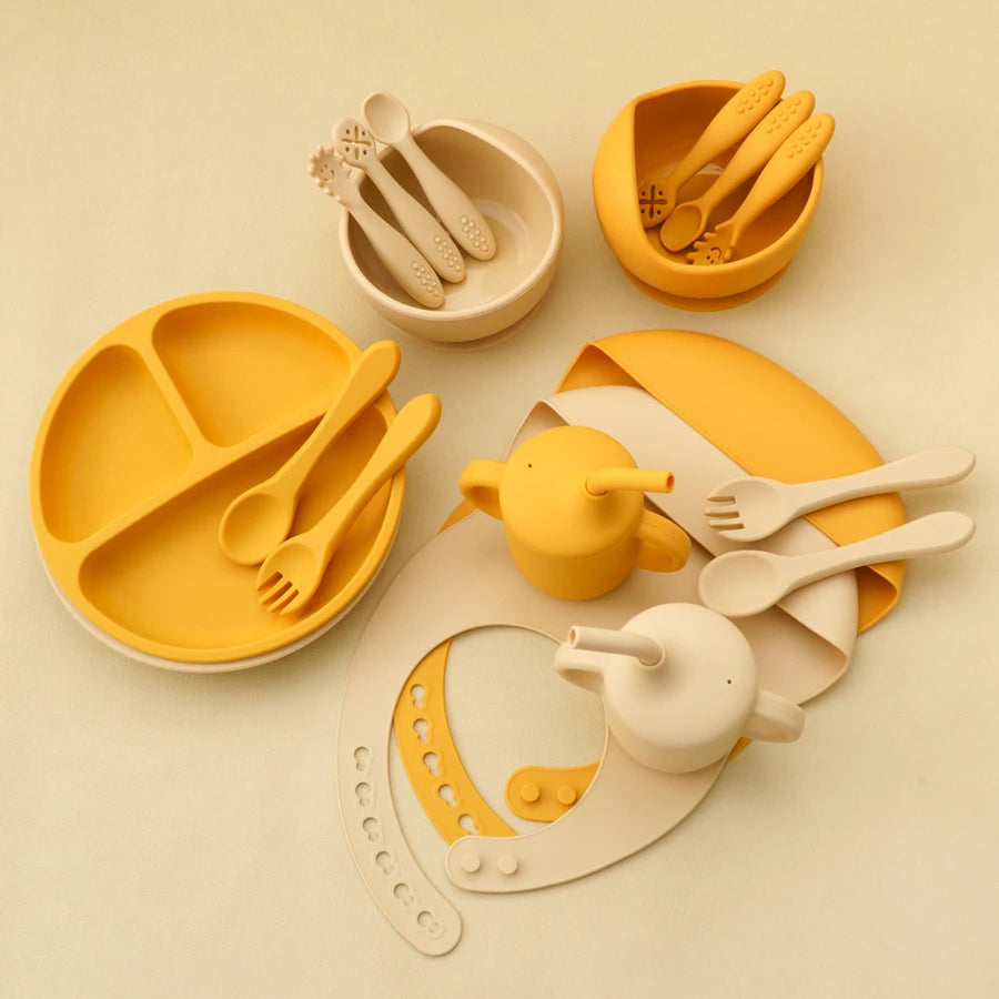9PCS Baby Silicone Tableware