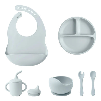 6PCS Baby Silicone Tableware