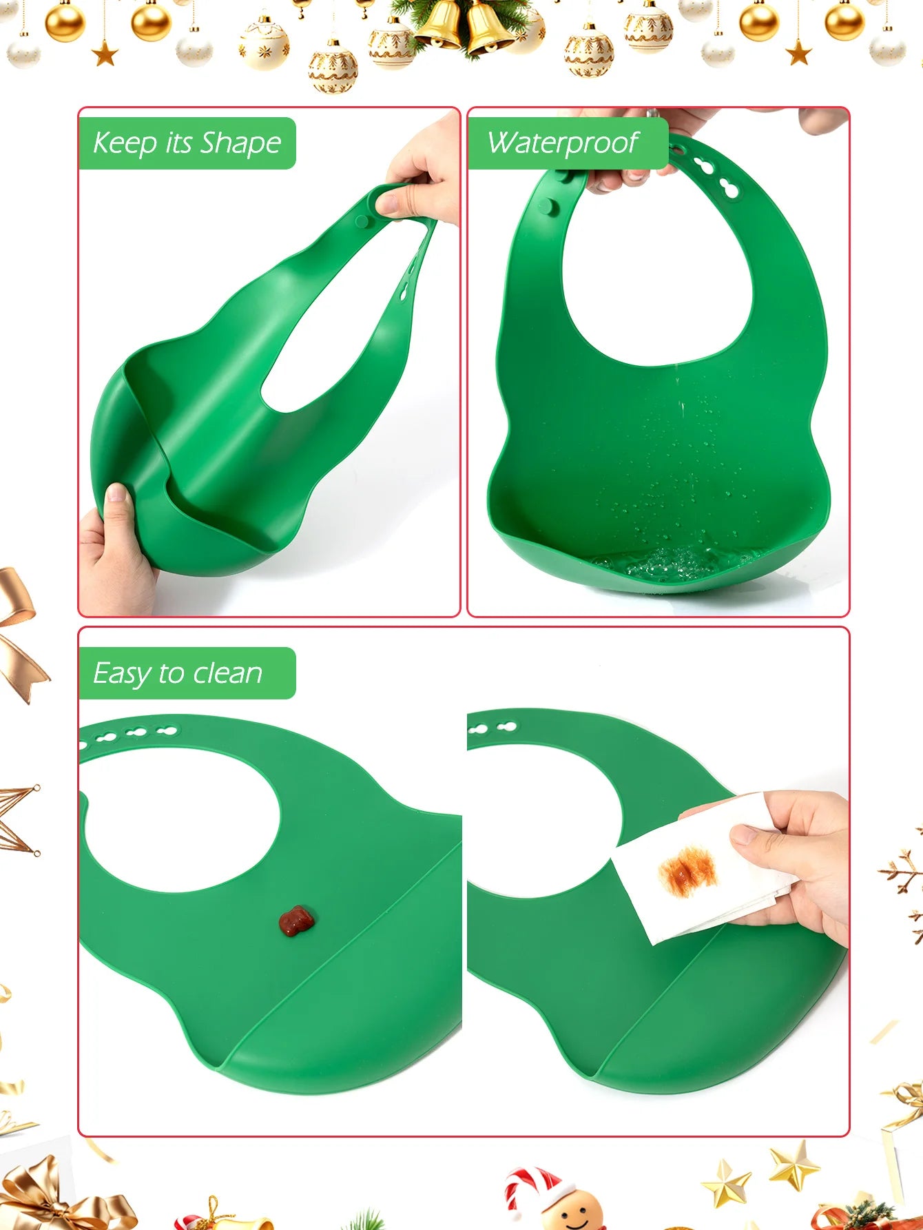 Christmas Silicone Bib – Santa Smiles