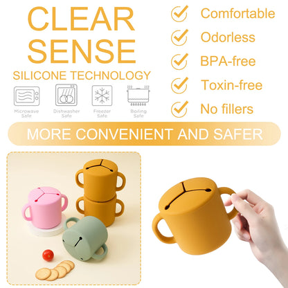 Silicone Snack Cup Double Handle