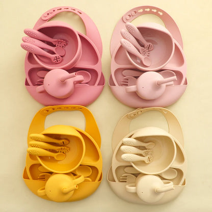 9PCS Baby Silicone Tableware