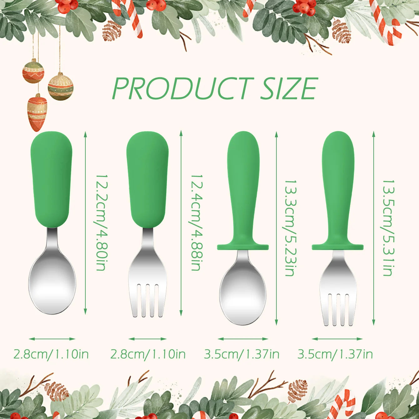 Christmas Feeding Utensils Set – Snowflake Spoons (4PCS)