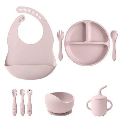 9PCS Baby Silicone Tableware
