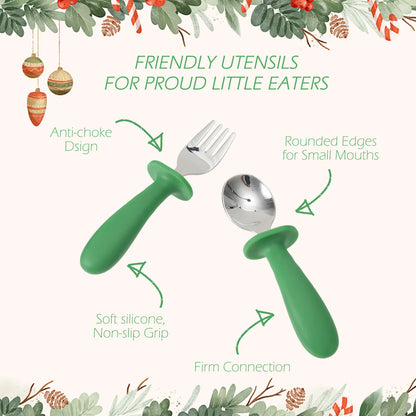 Christmas Feeding Utensils Set – Snowflake Spoons (4PCS)