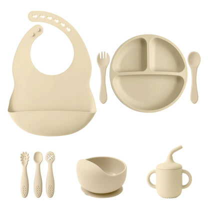9PCS Baby Silicone Tableware