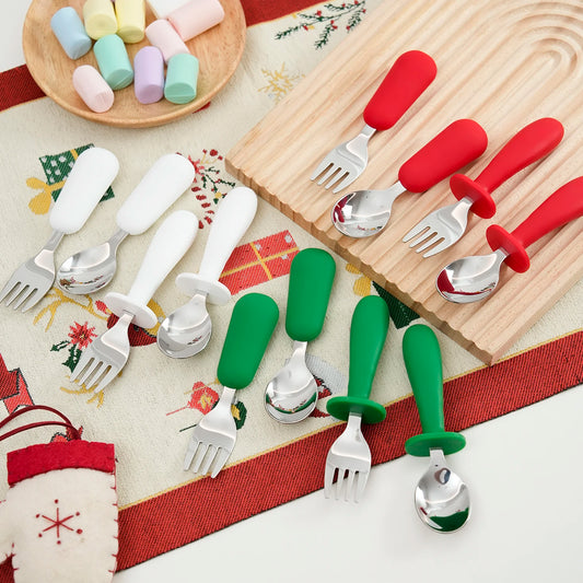Christmas Feeding Utensils Set – Snowflake Spoons (4PCS)